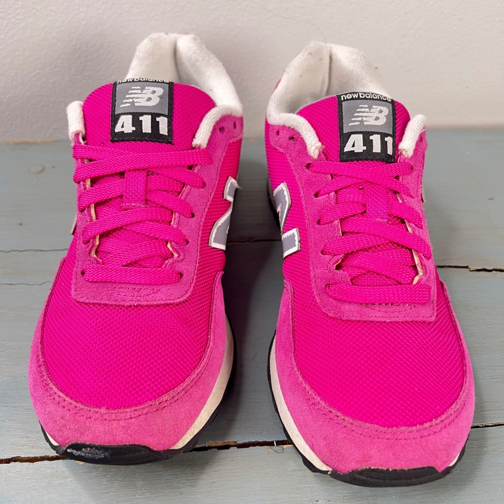 New Balance 411 Womens Sneakers Pink Suede Mesh Running Shoes WL411AAG Size 7 - Picture 13 of 13